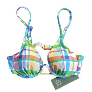 NWT Wild Fable Women's Plaid Underwire Bikini Swim Top XS 0-2